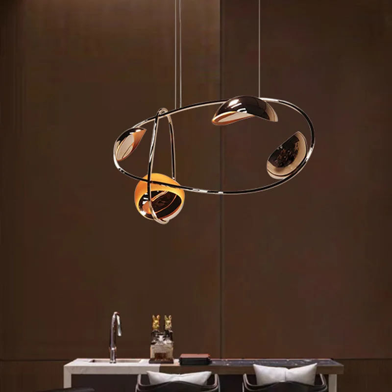Modern LED home interior lighting ceiling chandelier, metal lustre, dimmable, suitable for living room lighting