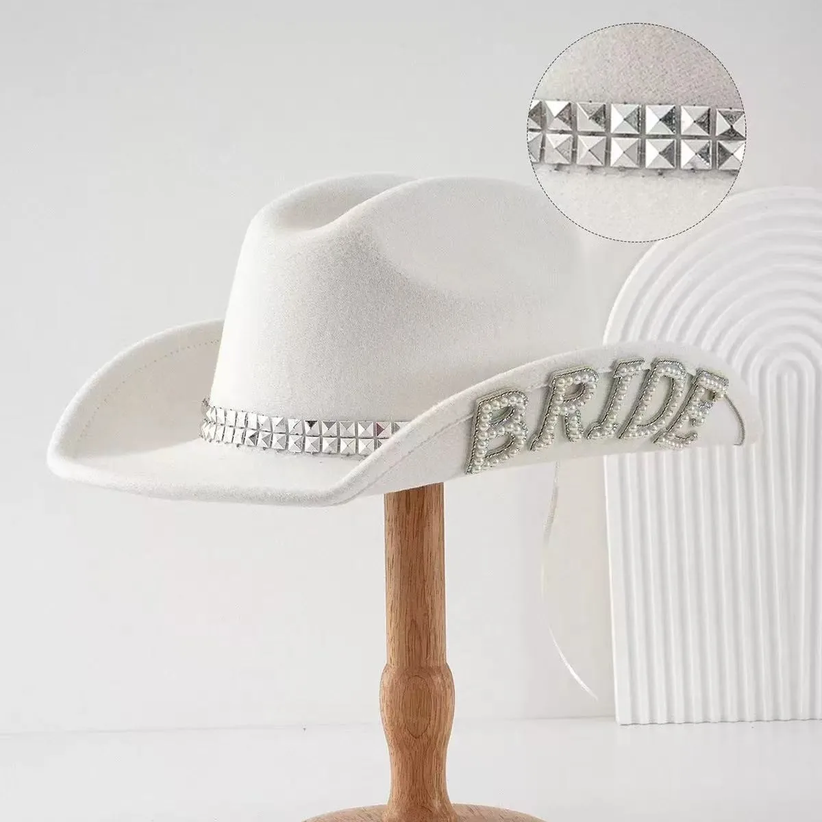 Disco Beach Cowboy Hat Rhinestone Woman for Cowgirl Costume, Top Hats, Rave Festival Accessories view 2