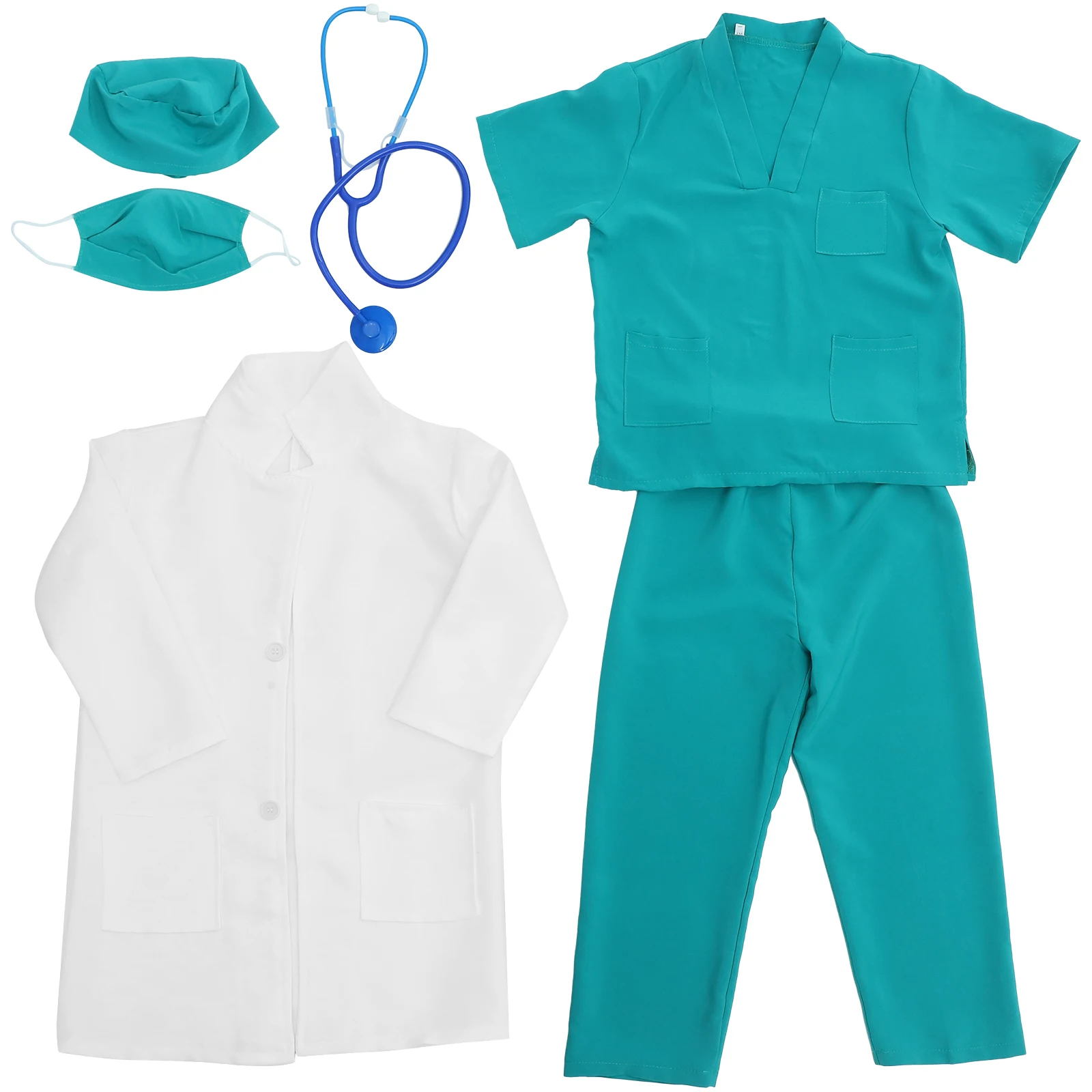 

1 Set Costume Surgical Suit Set Skin-Friendly Comfortable For Birthday Party Festival Performance Stage Dress Up Role Play
