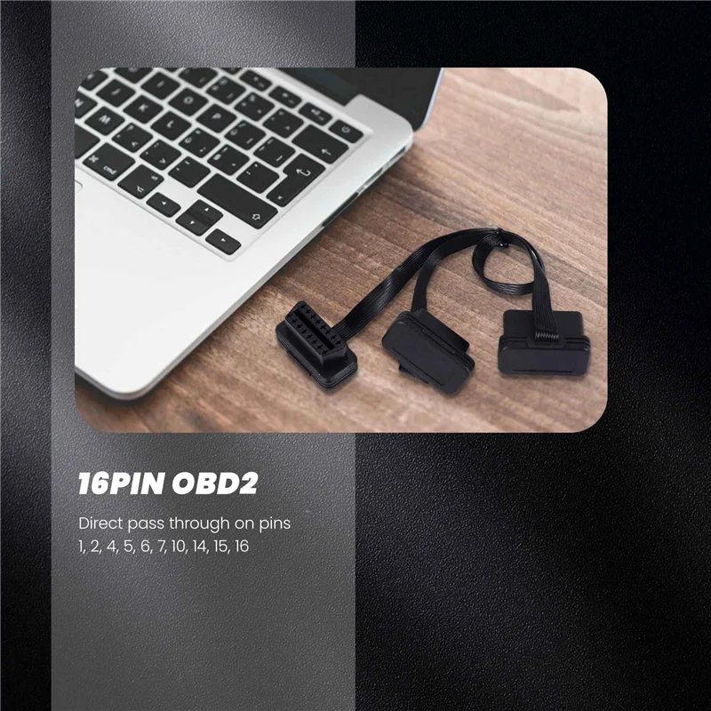 

Удлинитель OBDII, двойной разъем Y, разветвитель OBD OBD2, 16-контактный разъем «папа-мама», плоский + тонкий для ELM327-AT80