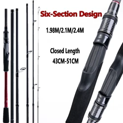 Goture Spinning Fishing Rod 1.98M 2.1M 2.4M 2.7M 5/6Sections Fast Ultralight Bass Lure Pole M/MH Power 24T Carbon Fiber Carp Rod