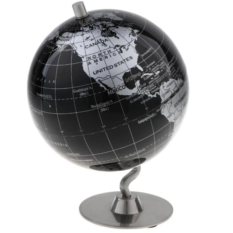 14cm World Globe Decoration Mapa Earth Globe Vintage Ornaments Metal World Globe Constellation Map Home Living Room Desk Decor