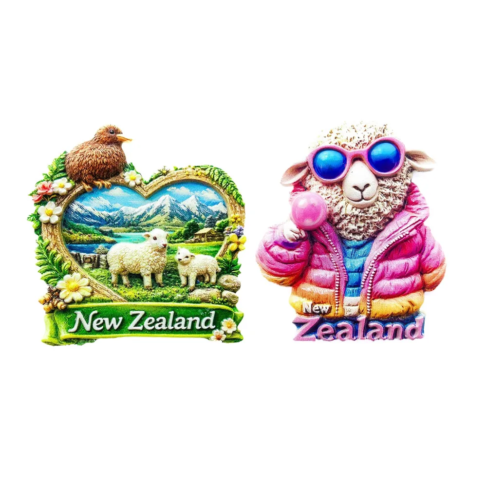 Aimants de réfrigérateur 3D Océanie Nouvelle-Zélande, souvenirs touristiques, collection d'autocollants, articles de décoration artisanale