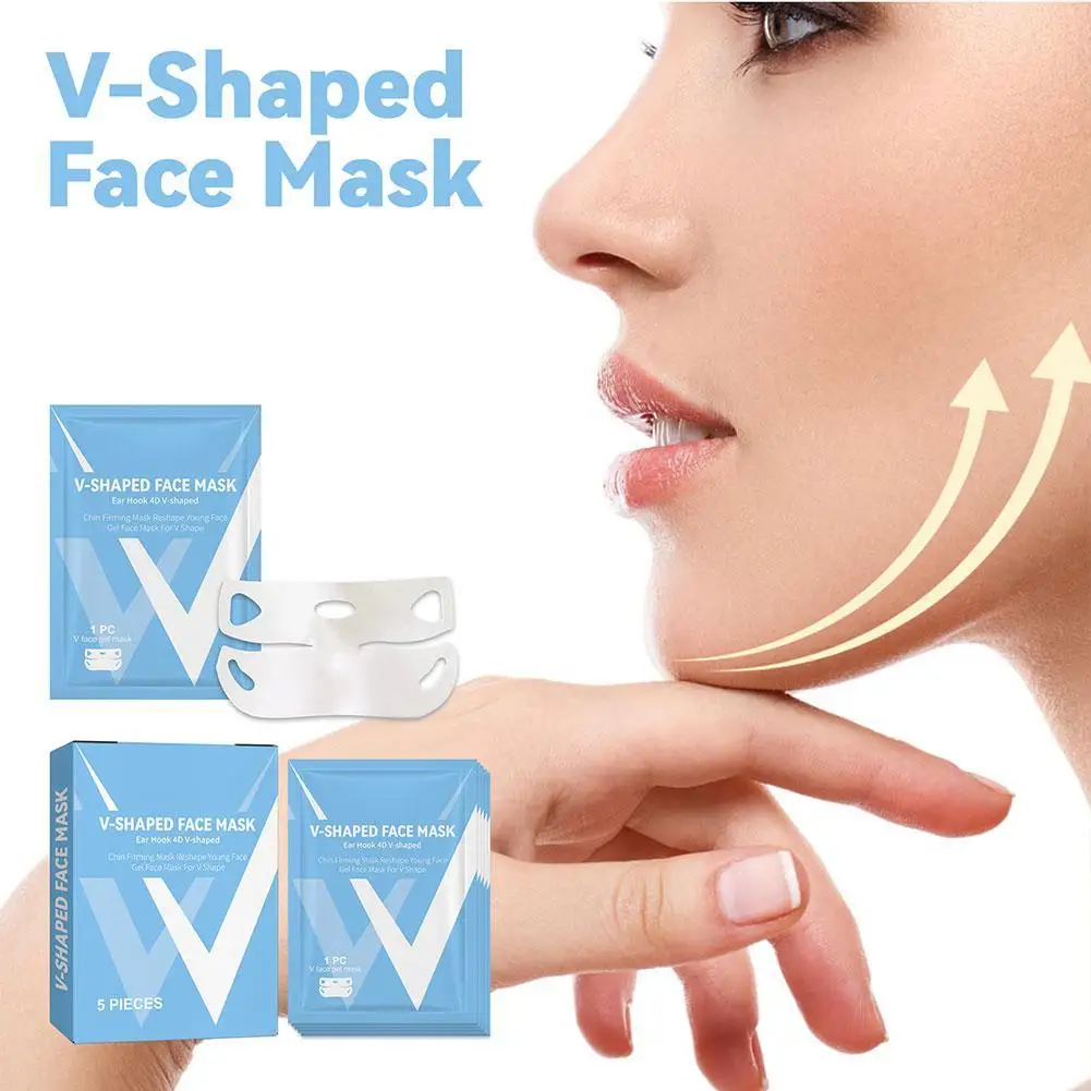 

5pcs/1pcs V-line Face Slimming Mask Double Chin Puffy Lifting Firming Bandage Masks V Shape Face Skin Care Mask