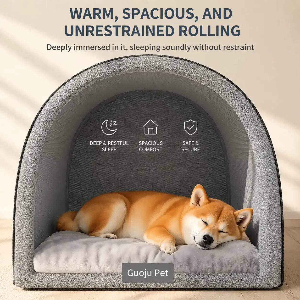 Insulated Portable Pet Bed for Dogs and Cats – Washable Winter Shelter with Thickened Walls, Ideal for Medium to Large Breeds - view 3