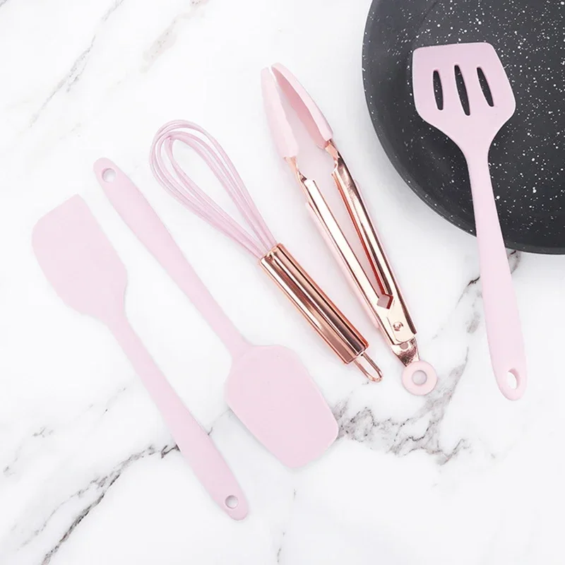 

5Pcs Cooking Tools Set Utensils Kitchen Accessories Food Grade Silicone Non-Stick Temperature Resistance Child Cookware