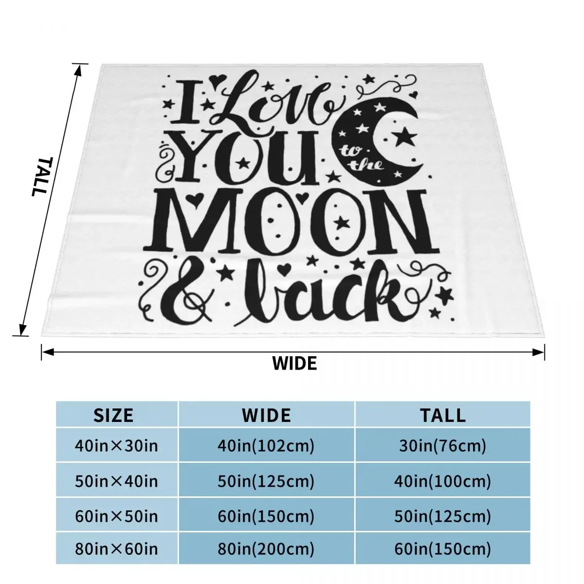 I Love You to the Moon and Back Throw Blanket Thermals For Travel Heavy Bed covers Soft Big Blankets