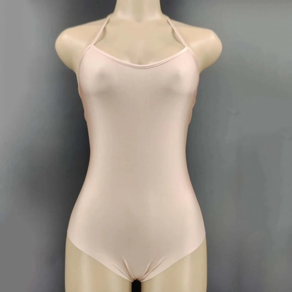 Sólido nude sem costas macacão apertado estiramento bodysuit feminino alta fenda saia base noite formatura outfit trajes boate