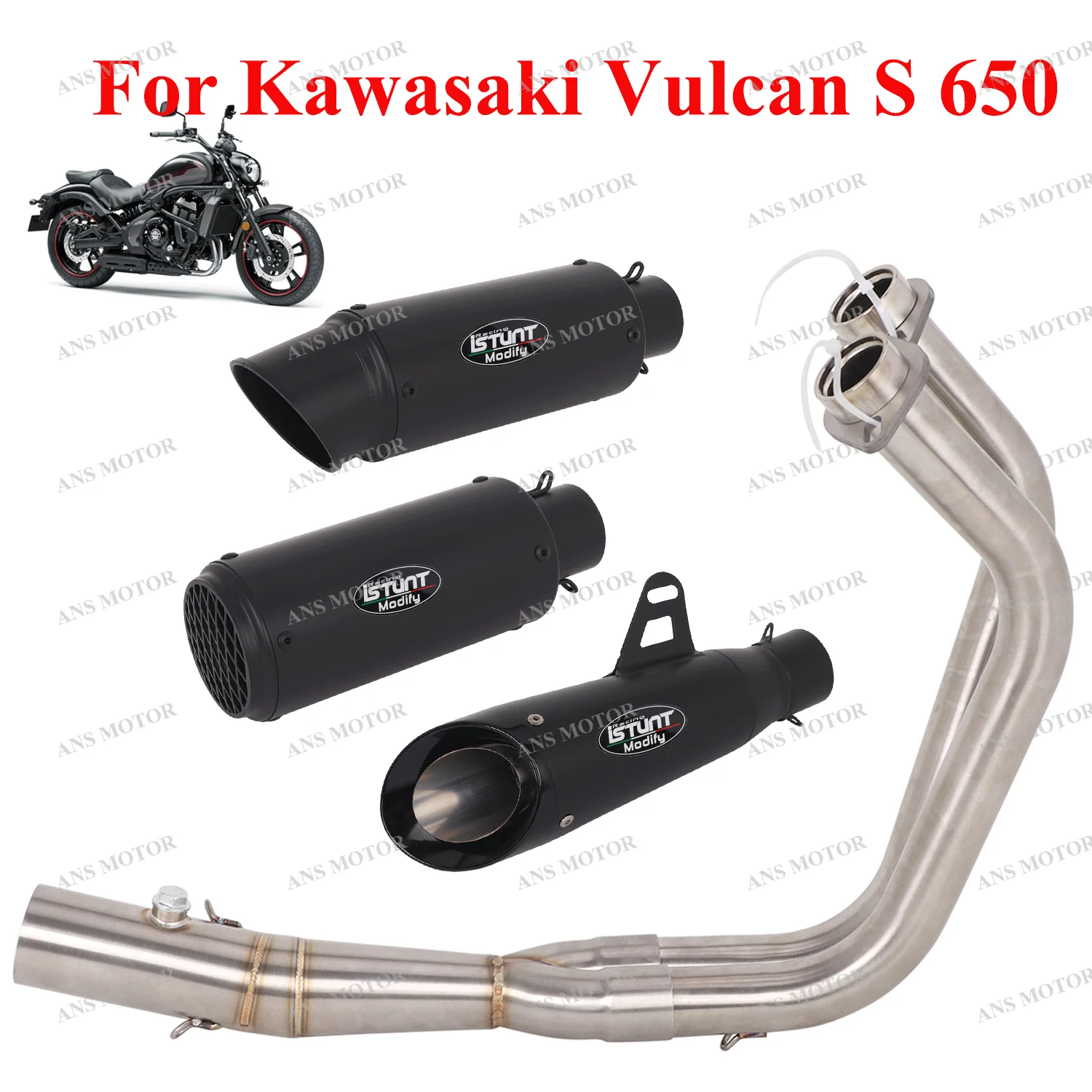 

For Kawasaki Vulcan S650 VN650 EN650 Motorcycle Exhaust Full System Slip On Muffler Pipe Vulcan Exhaust