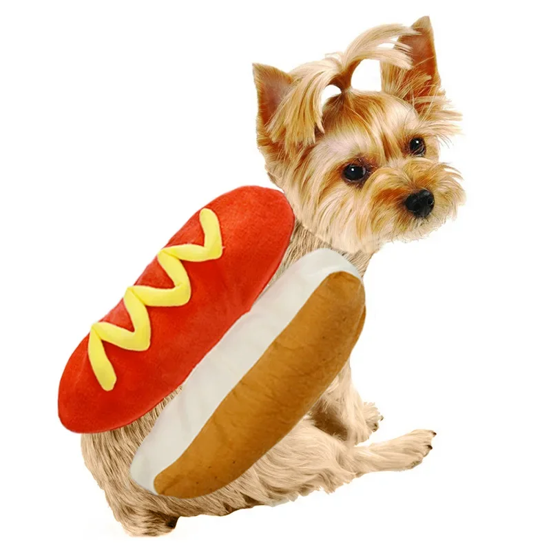 Hamburger Dog Costumes Hot Dog Shaped Dachshund Sausage Adjustable Clothes Funny Pet Clothes Cat Dog Dressing Up Supplies