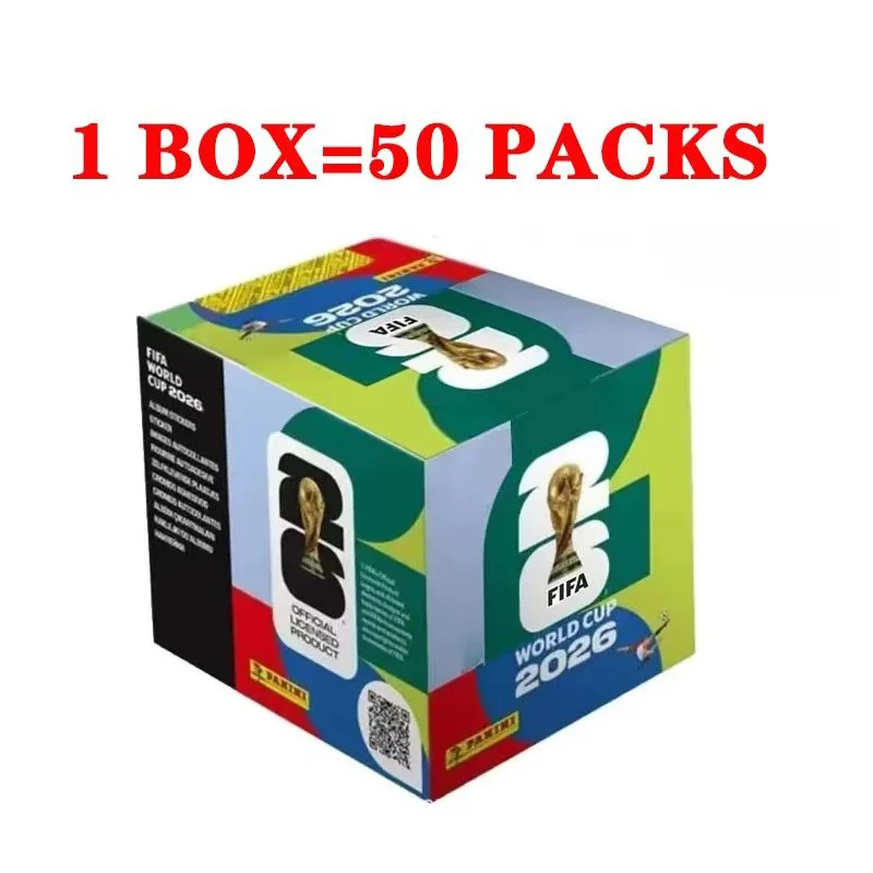 2026 50 Packungen Original Panini Offizielle FIFA Weltmeisterschaft Fußball-Karten-Sticker-Pack & Limitierte Auflage Sammlerstücke Fußball-Memorabilia-Set
