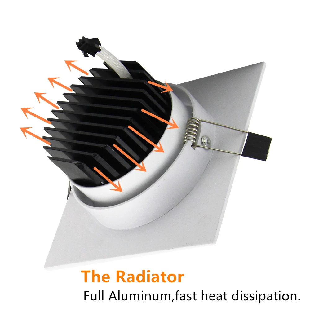 ساحة عكس الضوء راحة COB LED النازل ، LED ضوء السقف ، الإضاءة في الأماكن المغلقة ، الأضواء ، 7 واط ، 9 واط ، 12 واط ، 15 واط ، التيار المتناوب 85-265 فولت