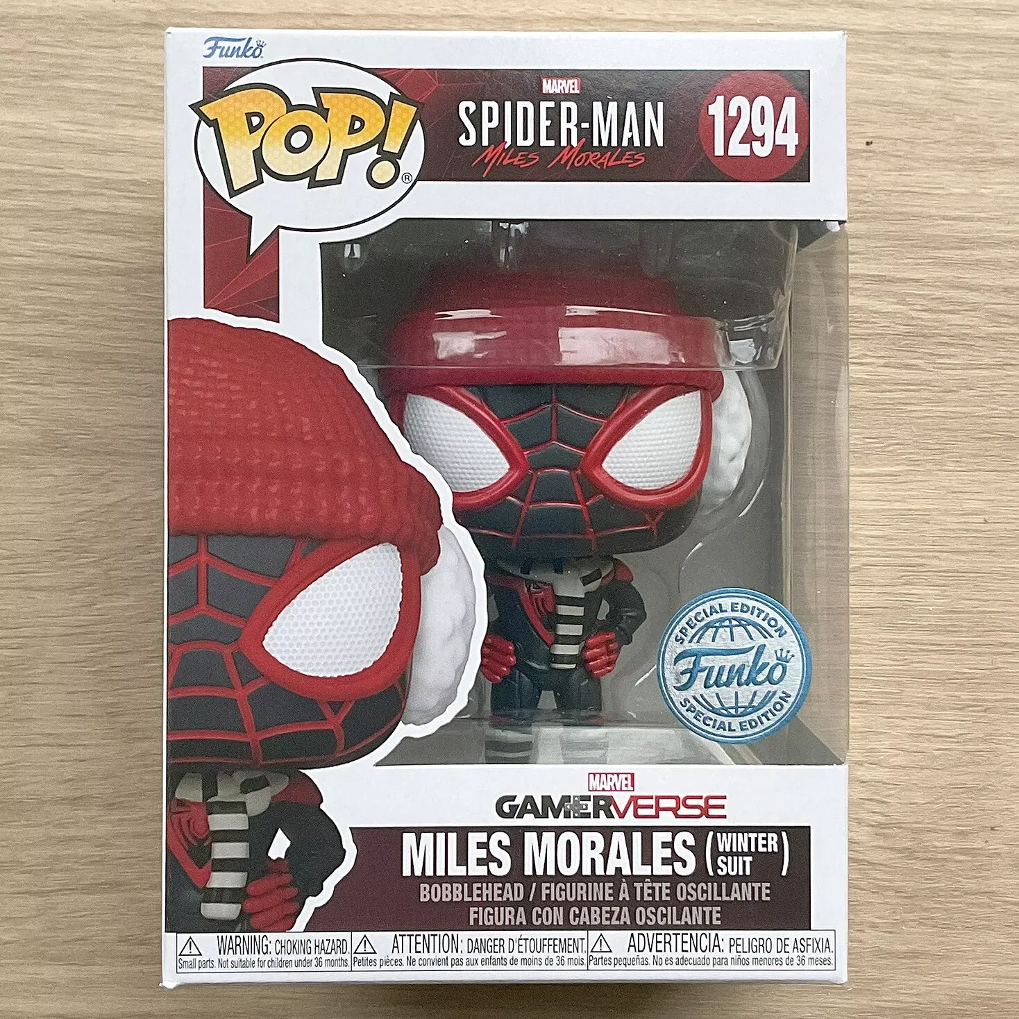 

Зимний костюм Marvel с фигурками Человека-паука Майлза Моралеса # 1249, фигурка Funko Pop VINYL, коллекционная ограниченная серия, модель игрушки в подарок