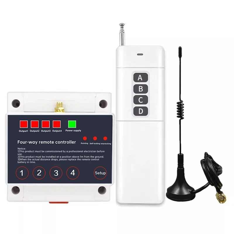 PUFFINS For Motor Pump Controller Four-Way Long-Distance Wireless Remote Control Switch