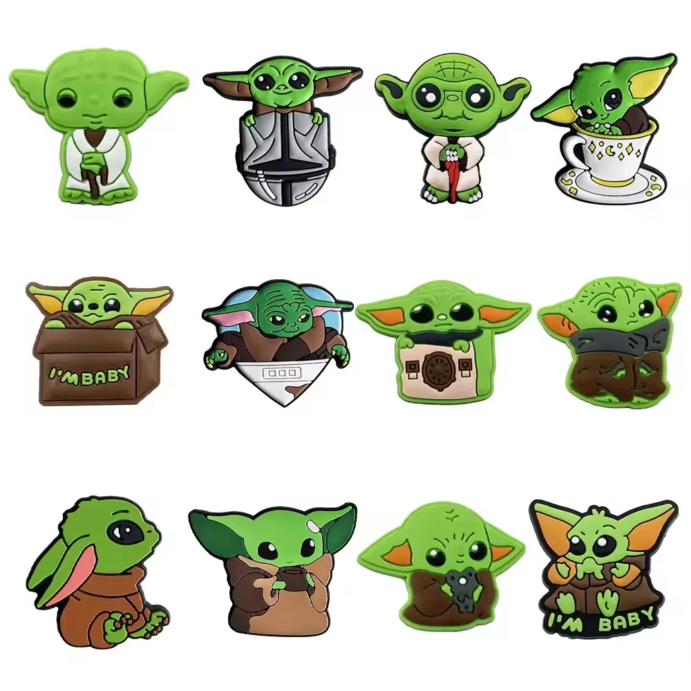 

12PCS Hot Toys Disney Star Wars Shoe Charms Cartoon Shoes Accessories Decorations Buckle Fit Clog Sandal Wristband Kids Gifts