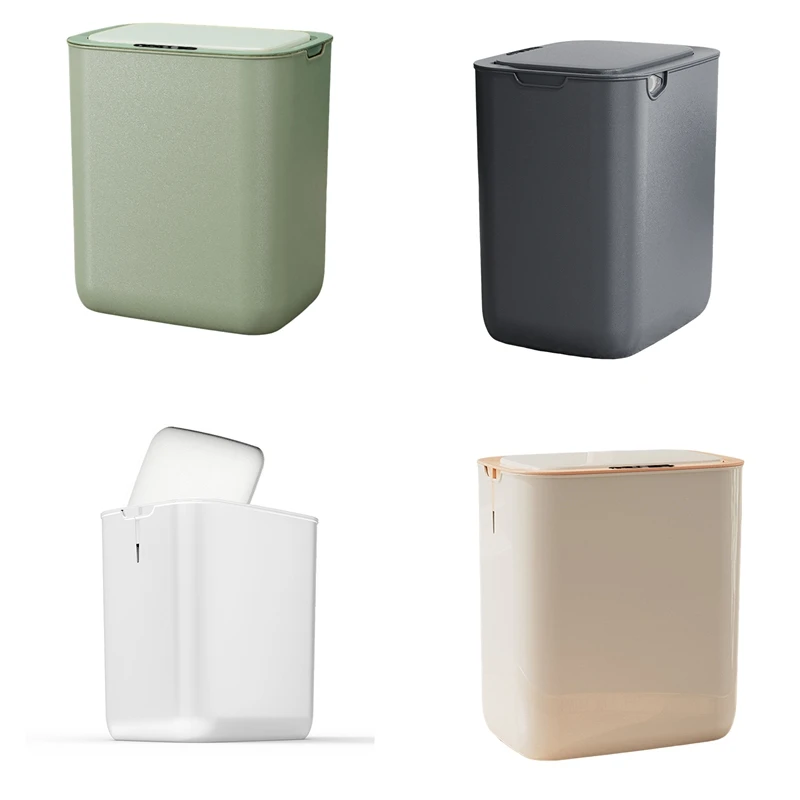 

HOT-Electric Automatic Flip-Top Induction Trash Can Home Non-Contact Trash Can With Lid Office Smart Trash Can