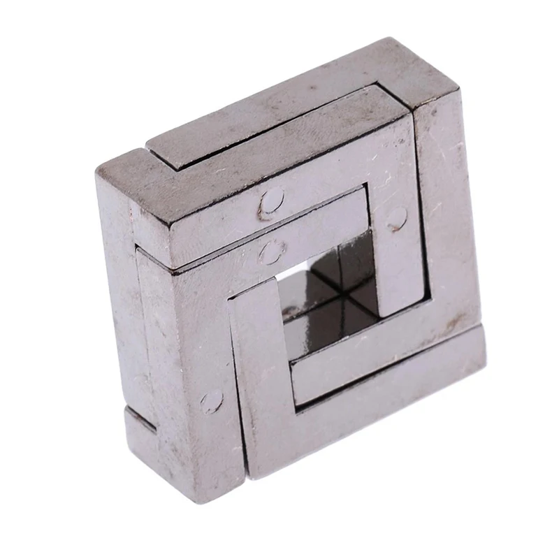 Metal Square Lock Puzzles para adultos e crianças, Quebra 3D, Brain Teaser Games, Rompecabezas, IQ