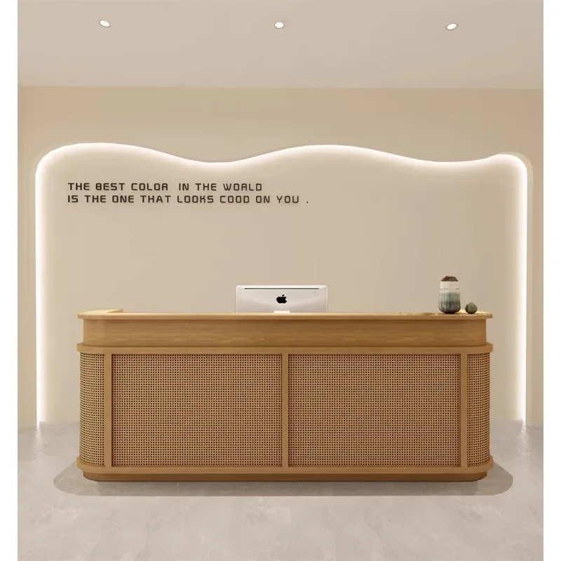 Silent Wind Reception Desks Cashier Small Counter Reception Desks Korean Catering Front Balcao De Loja Beauty Salon Furniture