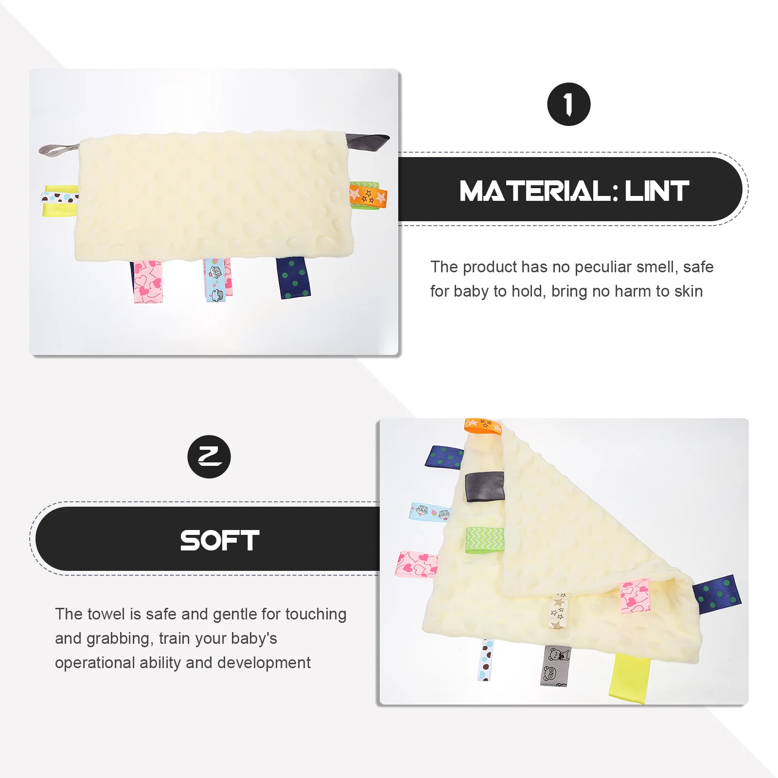 Toalla calmante para recién nacido, Material suave de primera calidad para pacificar el bebé, toalla absorbente de entrenamiento de coordinación mano-ojo