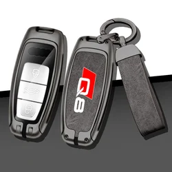 Zinc Alloy Car Key Case Cover for Audi Q8 e tron Custom Logo Remote Control Key Shell Buckle Car- Styling Interior Accessories