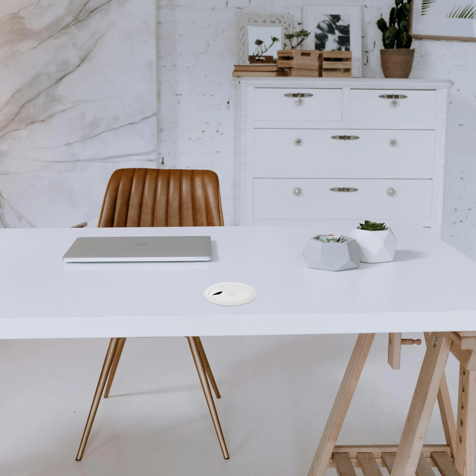 

2pcs Hole Covers Desk Grommets 50Mm Desktop Cord Computer Table Cable Management Set For Office Home Use Wire Hole Cover Desk