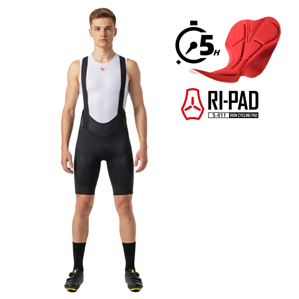 RION Herren Radfahren Trägerhose Fahrrad Strumpfhosen Rennrad Original Italien Elastische Schnittstelle Paris Hp Männer Pad Pro MTB Kleidung Männer 7H