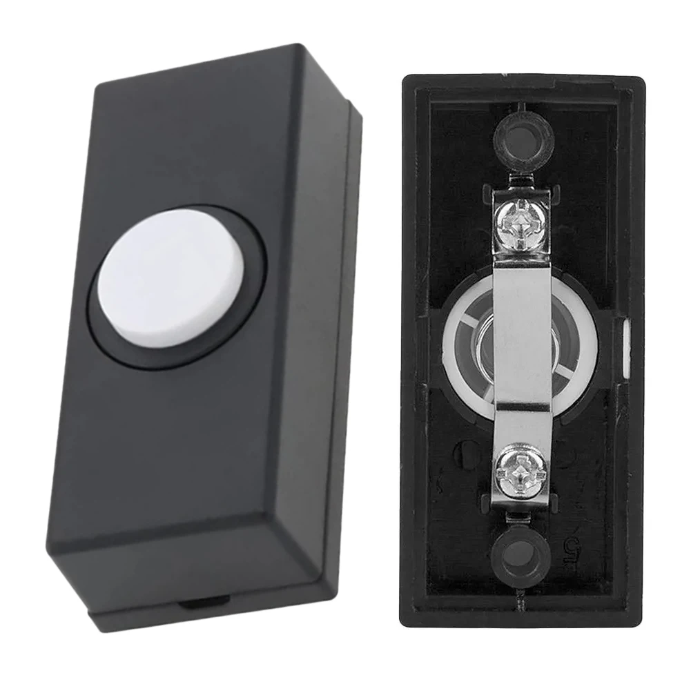 Reliable Performance Bell Push ABS Black Continuous Functionality Black Convenient Replacement Door Bell Chime