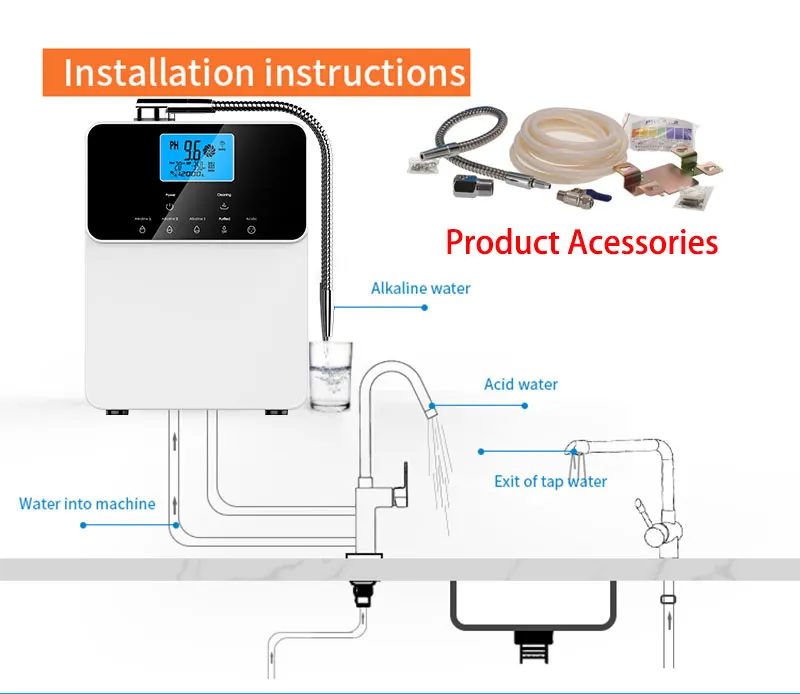 Japan Technology 3 Levels 11 Plate Platinum Coating Kangen Water Japan Korea Alkaline Ionizer Alkaline Water Machine