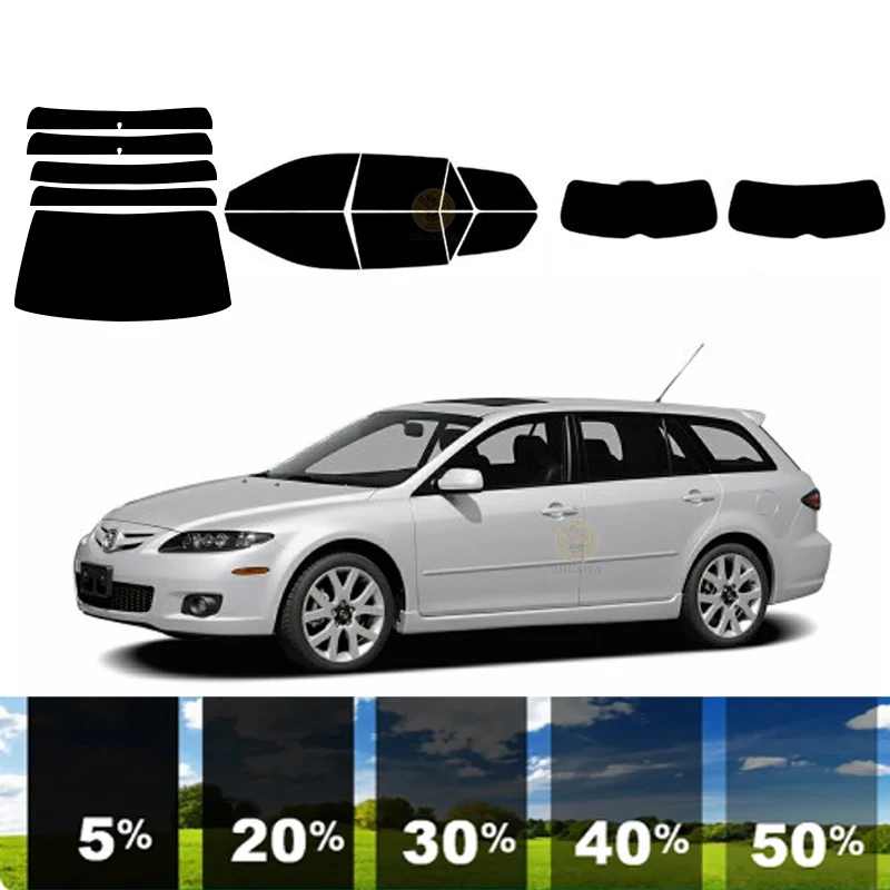 

Предварительно вырезанная съемная тонировочная пленка для окон для автомобиля, 100% УФР, 5%-35%VLT, теплоизоляция, карбон ﻿ Для MAZDA MAZDA6 4 DR WAGON 2004-2008 гг.