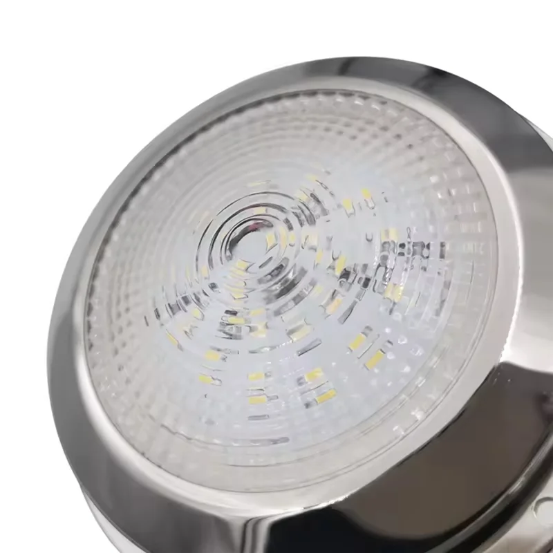 3-дюймовый светодиодный круглый потолочный светильник для кабины из нержавеющей стали, кнопка для яхты, морские аксессуары