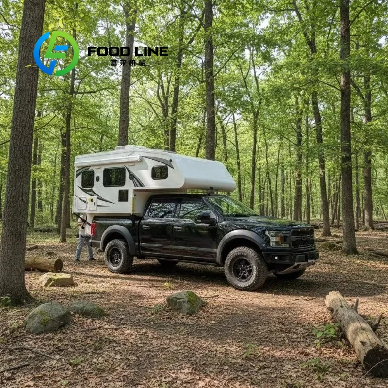 4X4 Slide-In Mini Caravan Pick-Up Truck Camper Foldable Roof Lightweight Rooftop Awning & Tent Outdoor Camping Travel