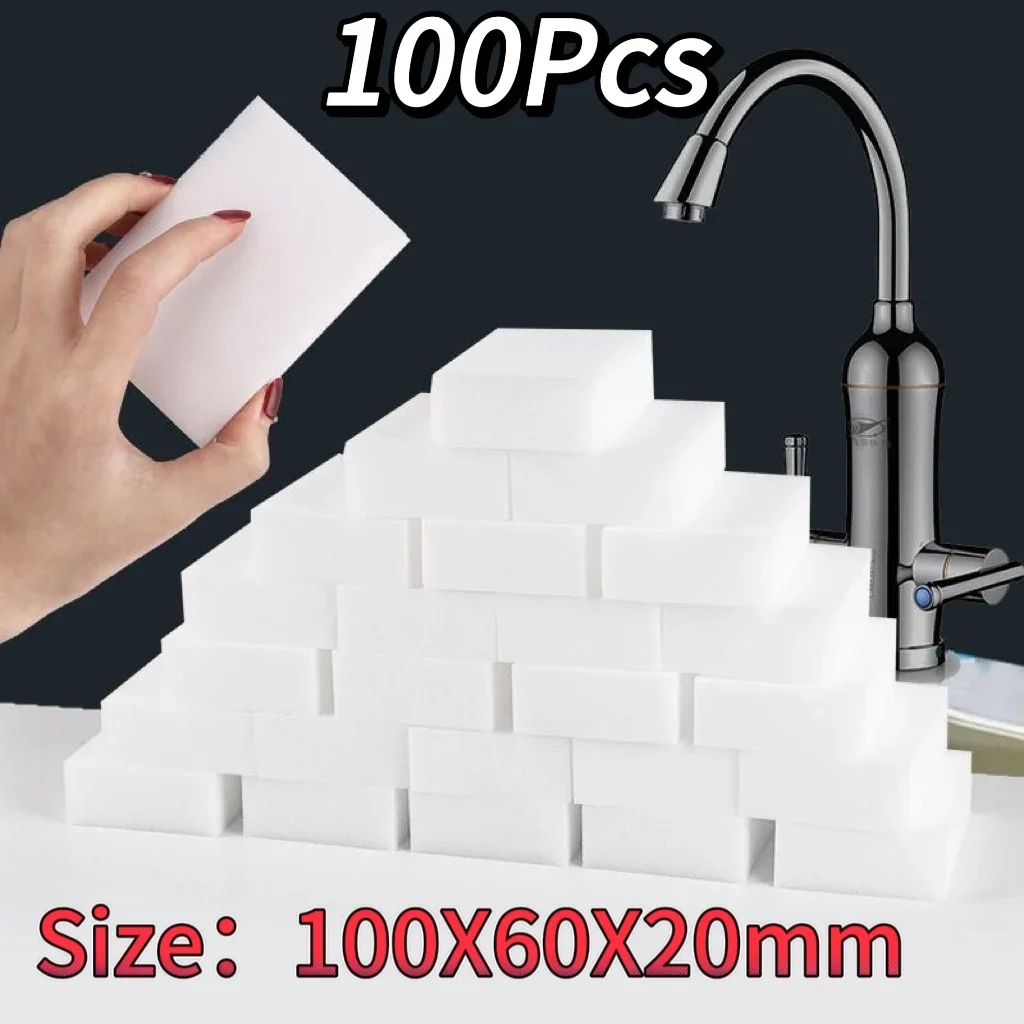 Melamine Eraser Sponge 10*6*2cm  Magic Sponge  Eraser Cleaner Cleaning 100/50/20/10pcs Sponges For Kitchen Bathroom Cleaning Too