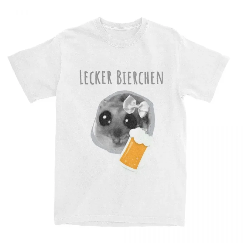 

Delicious Beer Sad Hamster Funny Printed Summer Top Women's Short Sleeve Round Neck Casual Women's Tshirt Clothing