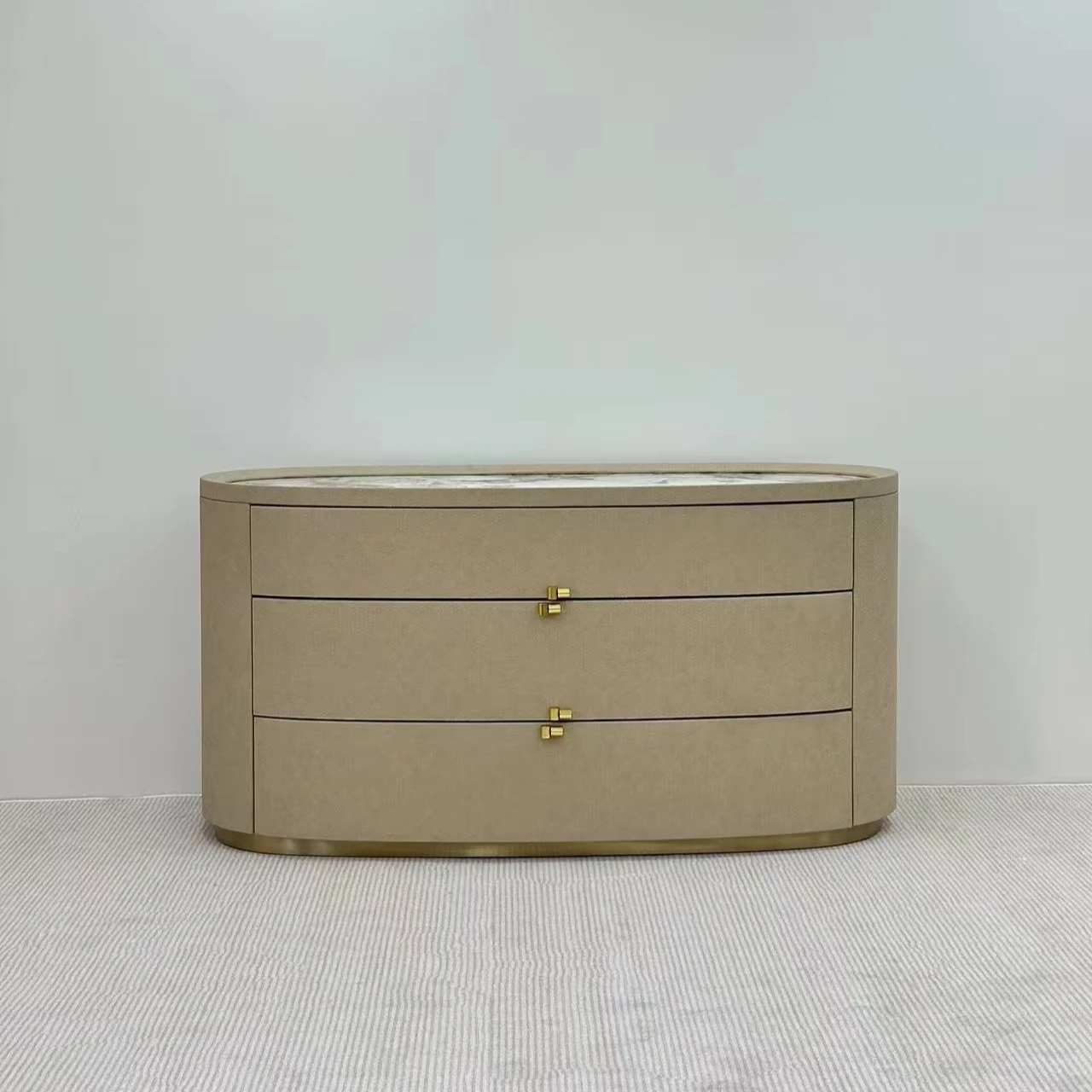 New Modern High Quality Solid Wood Multi-Layer Board Side Cabinet with Adjustable Storage Drawers for Living Room