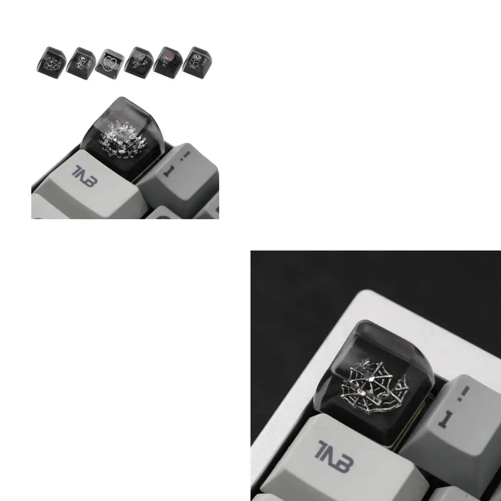 Artisans Dark Series Resins Keycaps With Glowing Effect AntiWear Top For Mechanical Keyboards