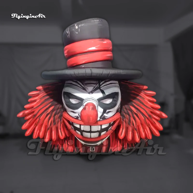 Large Hallowmas Inflatable Evil Clown Head 3m Air Blow Up Joker WIth Long Nose And Hat For Halloween Decoration