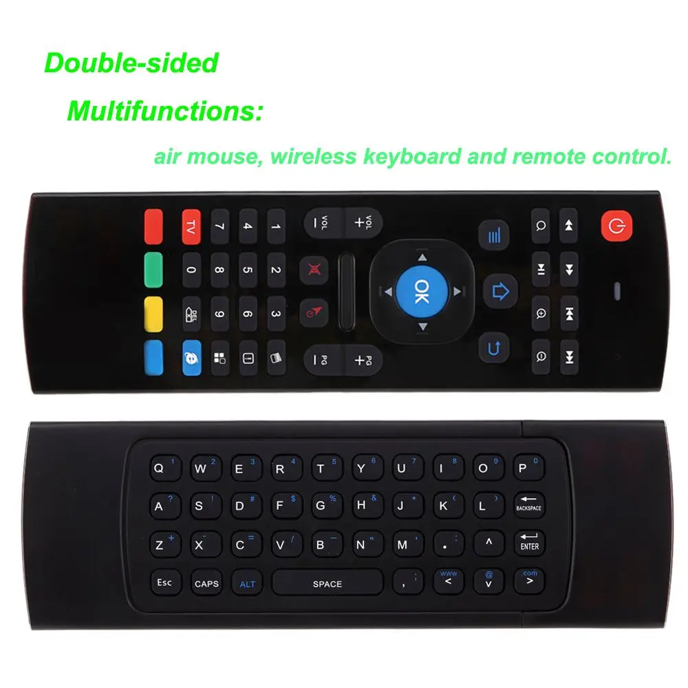 GloryStar-Control remoto de 2,4G, giroscopio Fly Air Mouse, Mini teclado inalámbrico de mano, aprendizaje IR para Android TV Box HTPC PC