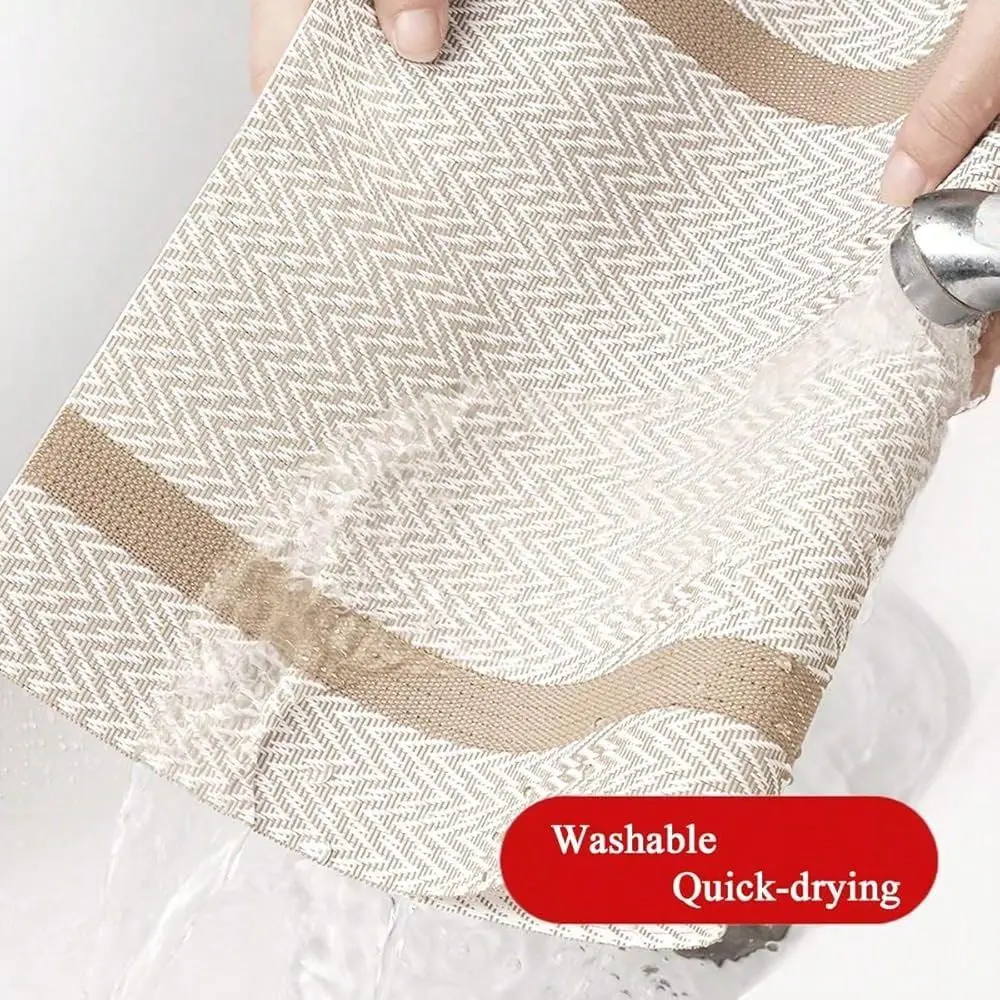 

Washable Dinner Mats Easy To Clean PVC Table Mats Set Of 6 Stripe White,Placematssetof6,StripeWhite