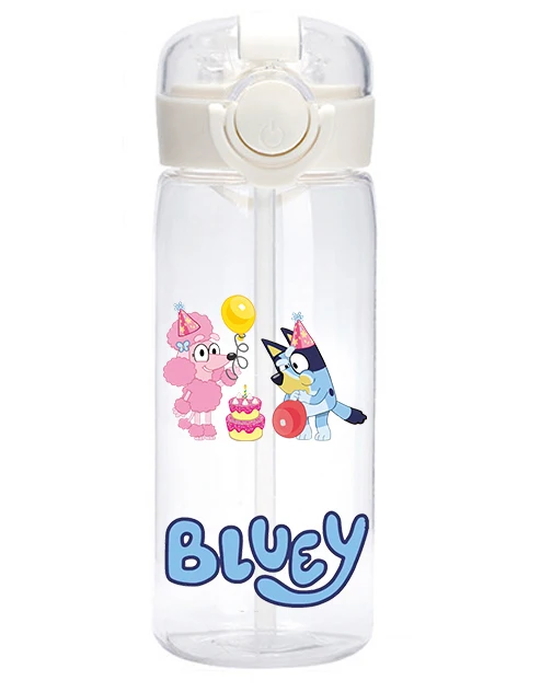 400 Cartoon Animation Bluey Portable Flip-top Water Cup Drinking Bottle Children Gift Bluey Christine Heeler Bingo Heeler