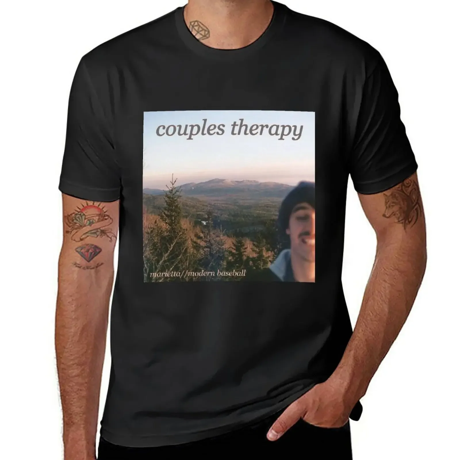 marietta//modern baseball - couples therapy T-Shirt summer top quick drying Blouse t shirts for men graphic