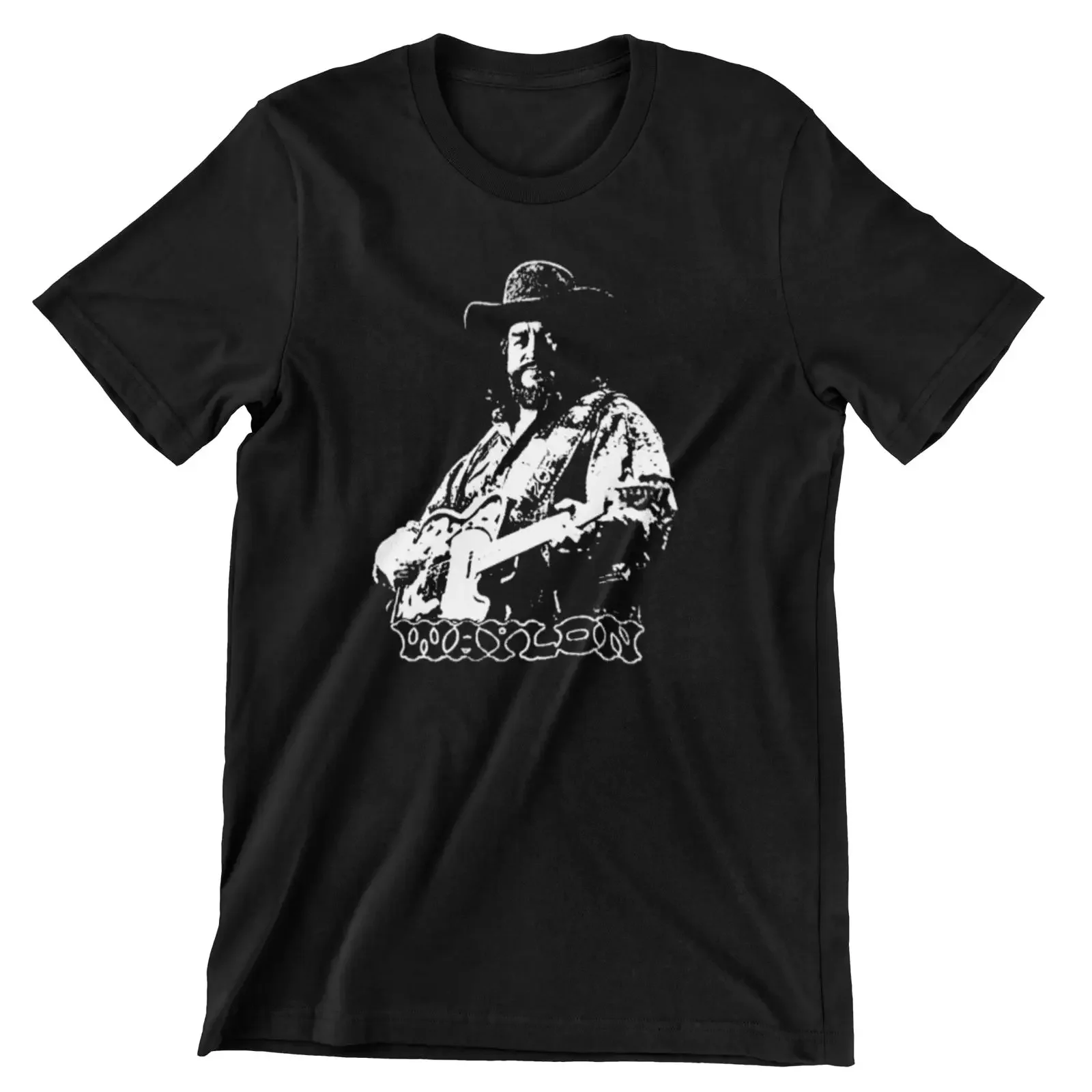 Vintage Waylon Jennings Black T Shirt Retro Outlaw Country Legend Classic Print Casual  vintage Washed graphic Versatile