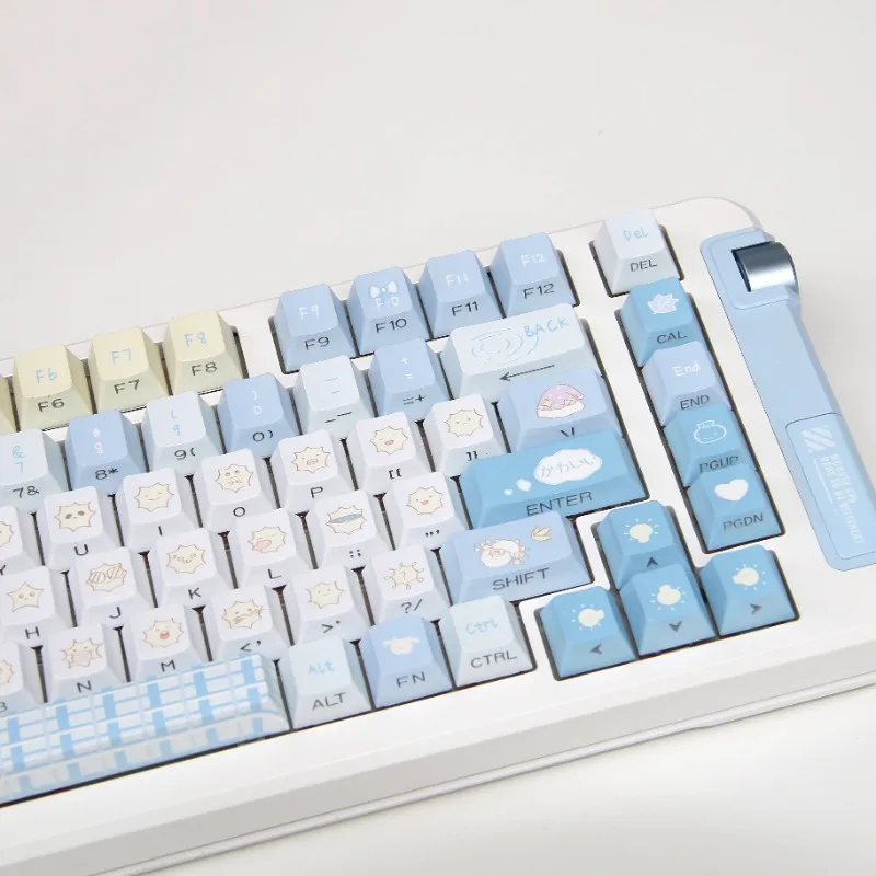 

Cream Lamb Keycap Set Cute PBT 120 Keys Cherry Profile Gaming Cartoon Custom Personalized Keycaps for Mechanical Keyboard Gift