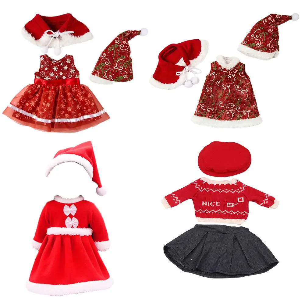 Vestiti per le bambole Abbigliamento natalizio per abito da bambola da 18 pollici Costume da Babbo Natale per il nuovo bambino per America Girl Reborn Regalo fai da te per ragazza