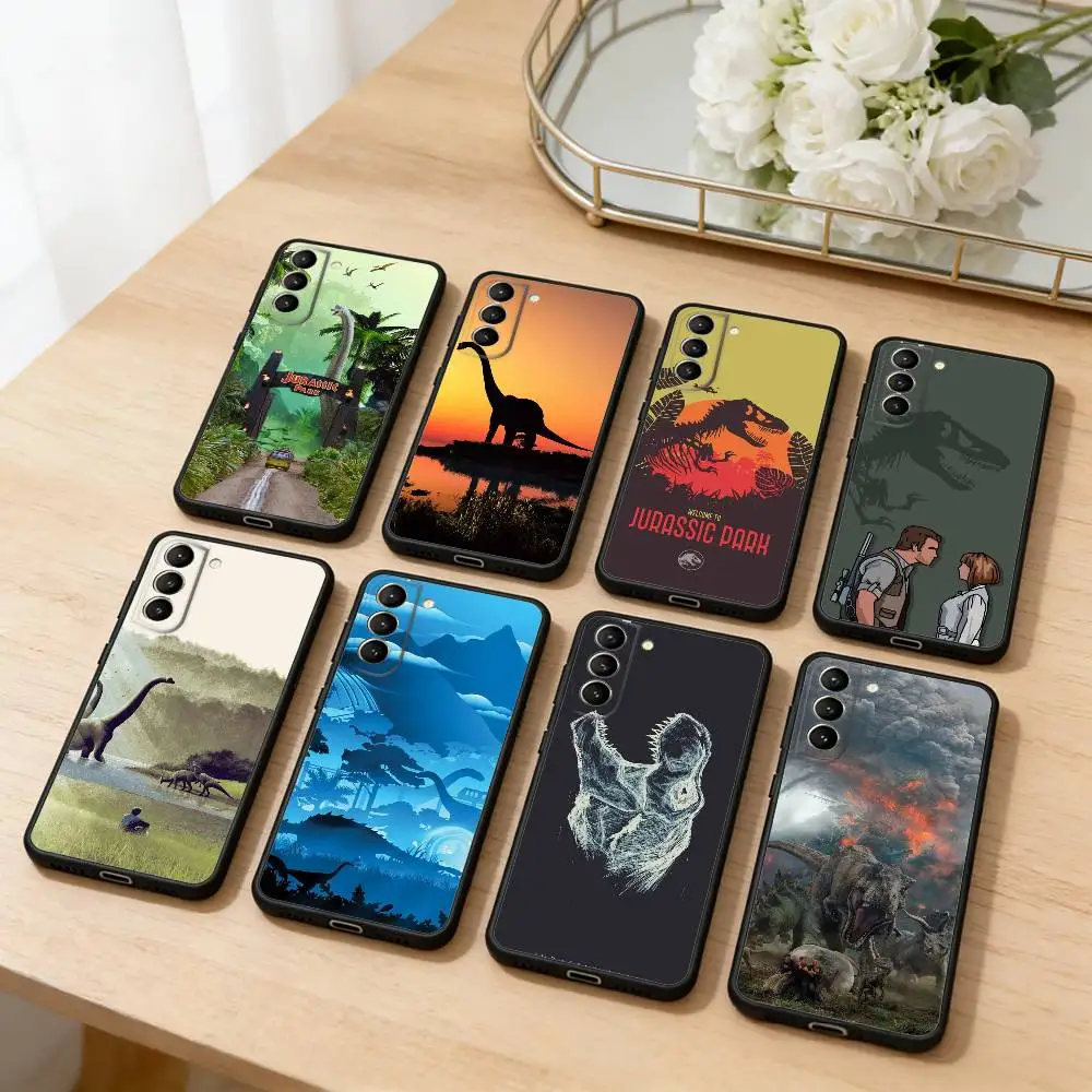 J-Jurassic Park Dinosaur World  Phone Case For Samsung S25,24,23,22,30,21,10,9,Ultra,Plus,Lite,FE,4,5 G Soft Black Case