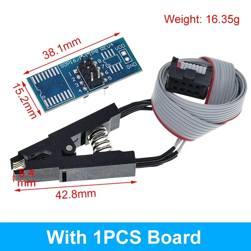 Clip Test SOIC8 SOP8 208mil – Sonde De Programmation EEPROM 93CXX 25CXX 24CXX Pour TL866 T48 RT809F RT809H