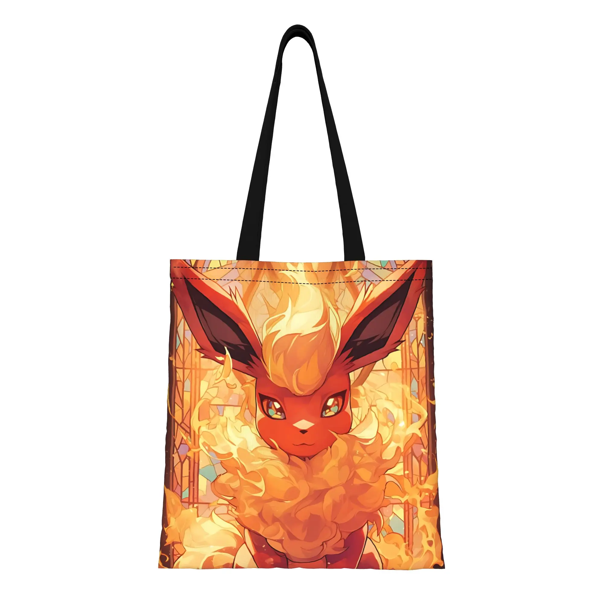 1PC Bolsa de Lona Funko de Eeveelution Eevee Pokemon para la Vuelta al Cole, Bolso de Hombro para Mujer