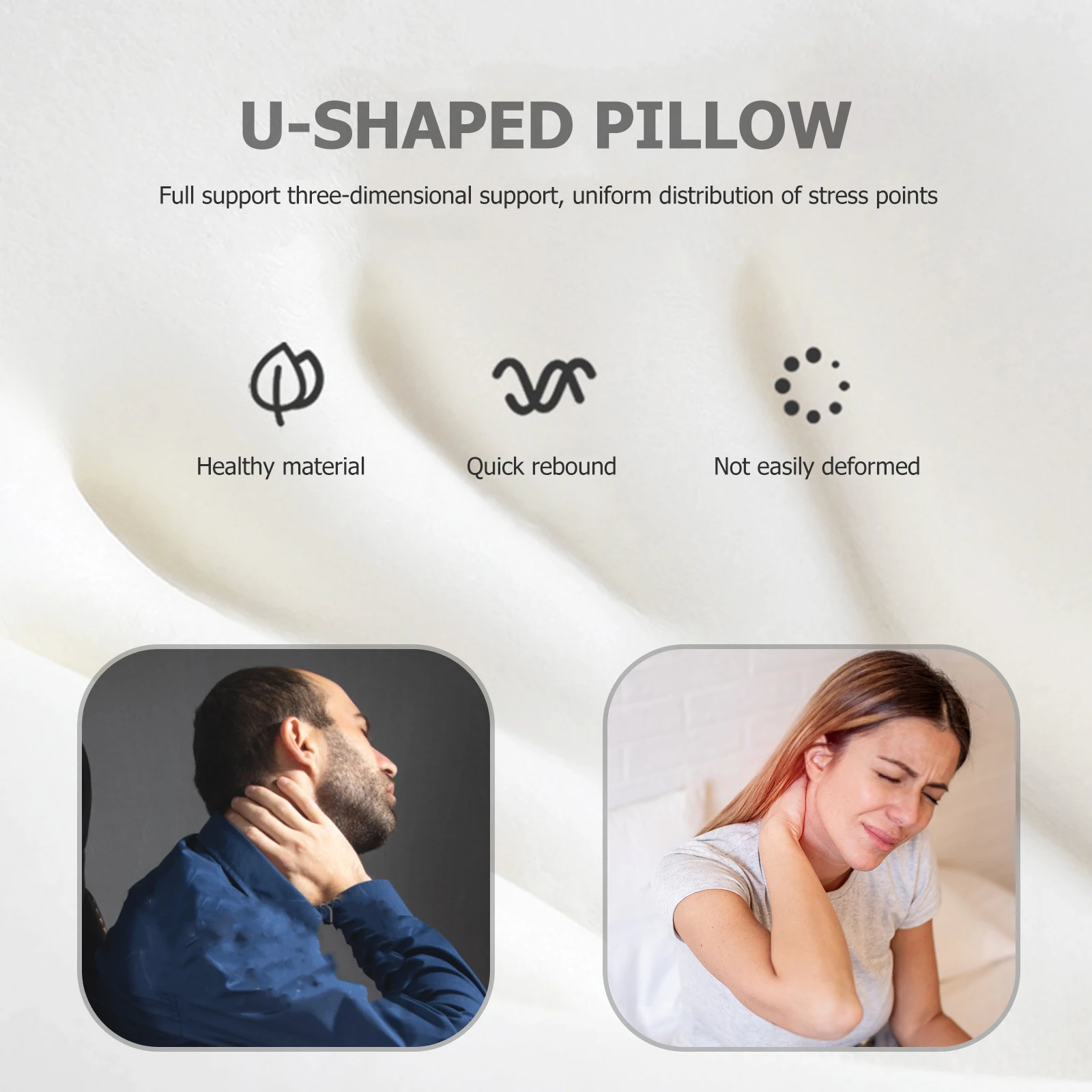 

Travel Neck Pillow with Ergonomic U Shape Design Soft Material for Comfortable Napping in Car Office Or during Long Flights
