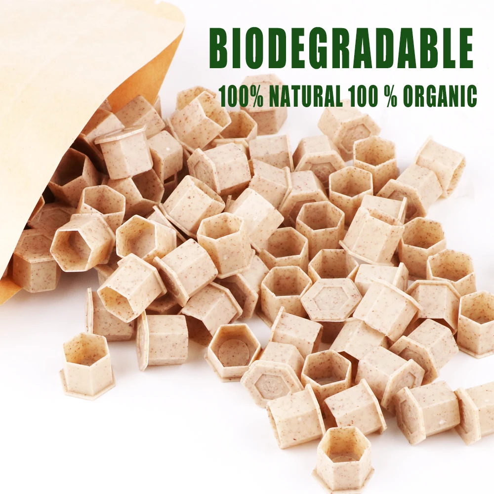 

200PCS S/M/L Biodegradable Tattoo Pigment Cups with Base Disposable Eco-Friendly Ink Container Supplies for Tattoo Artists