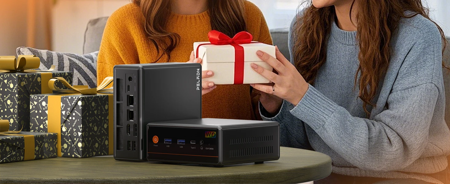 PELADN Gaming WO-4 Mini PC AMD Ryzen 5 7640HS (6 Cores, Up to 5.0GHz) 32GB Dual DDR5 1TB PCIe3.0 SSD Quadruple 4k Display Support
