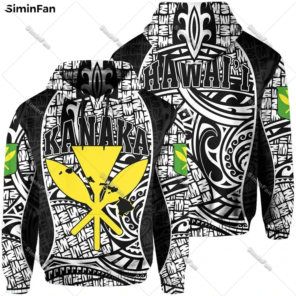 Polynesian Kanaka Maoli Hawaii Men Hoodie 3D All Over Printed Hood Pullover Zip Jacket Male Sweatshirt Unisex Outwear Female Top